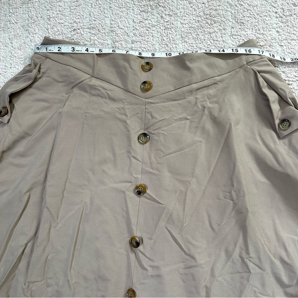 NWT Belle Poque Tan Midi Skirt Vintage Pinup Inspired Rockabilly Safari Size 2X - Picture 7 of 10